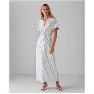 Club Monaco Blue and white v neck maxi dress